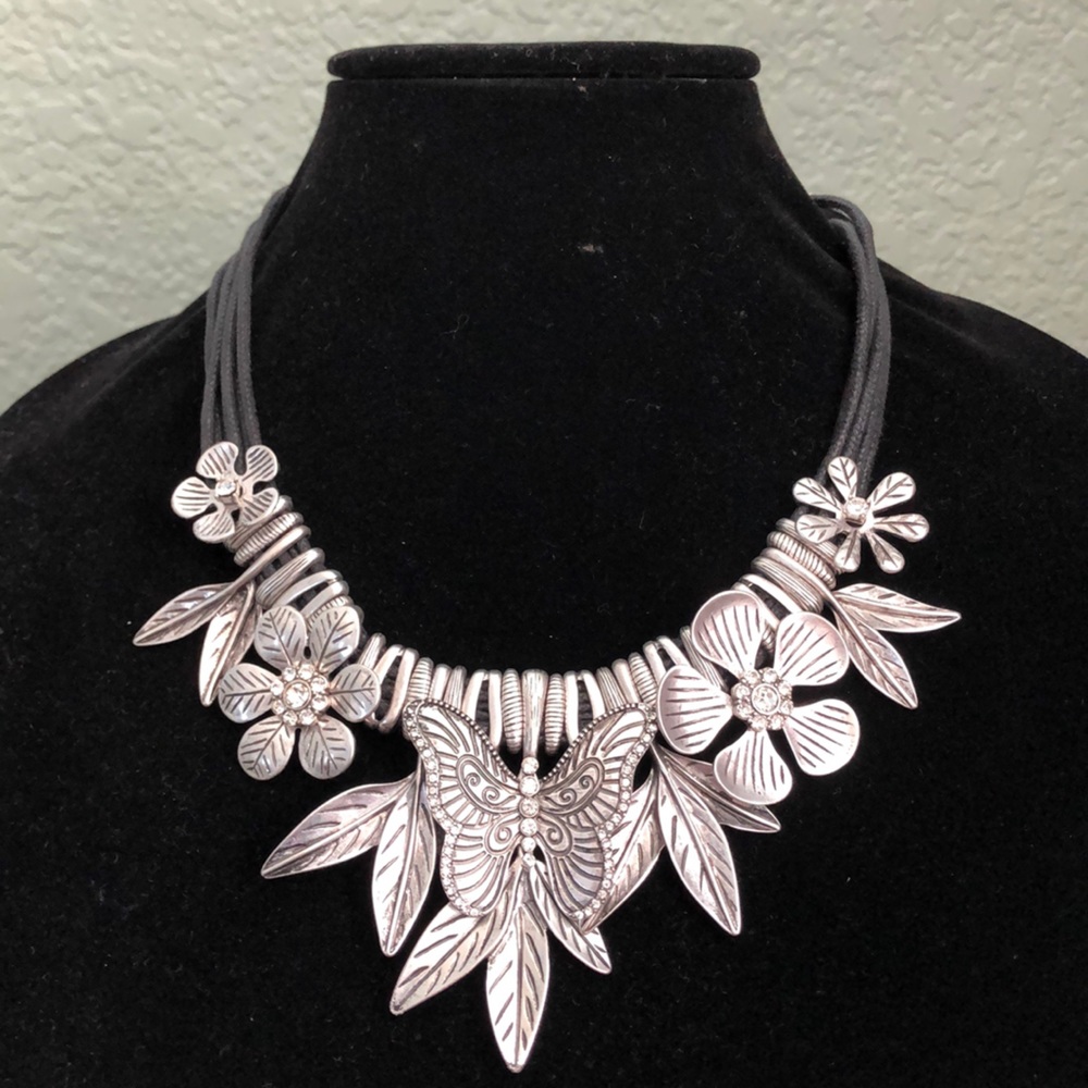 Silver statement necklace
